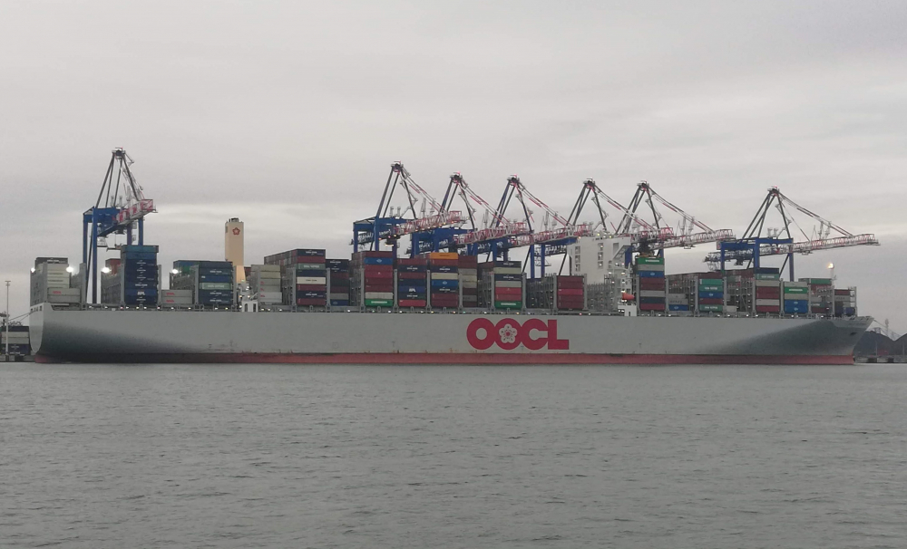Kontenerowiec OOCL w terminalu DCT