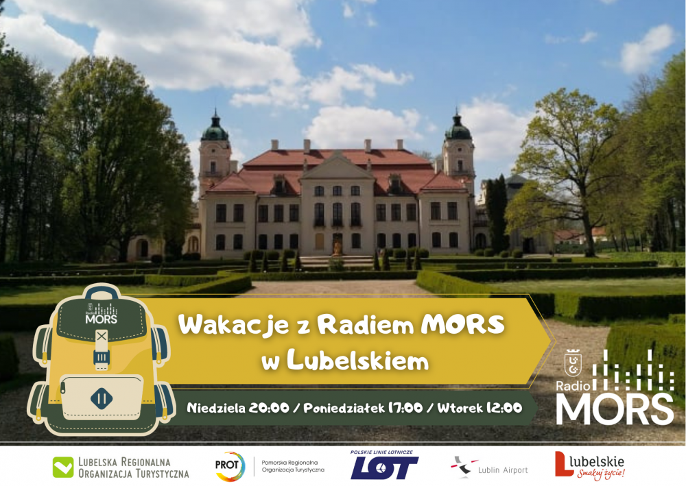 Baner promujący audycję "Wakacje z Radiem MORS w Lubelskiem"