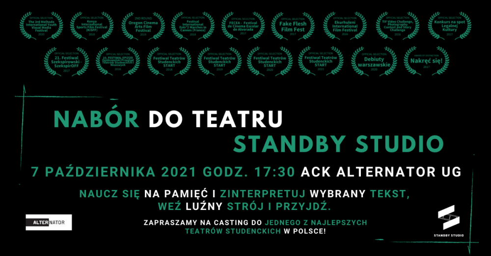 Nabór do teatru Standby Studio 2021 plakat