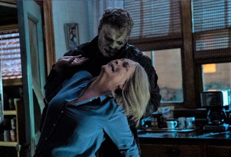 Scena z filmu Halloween. Finał