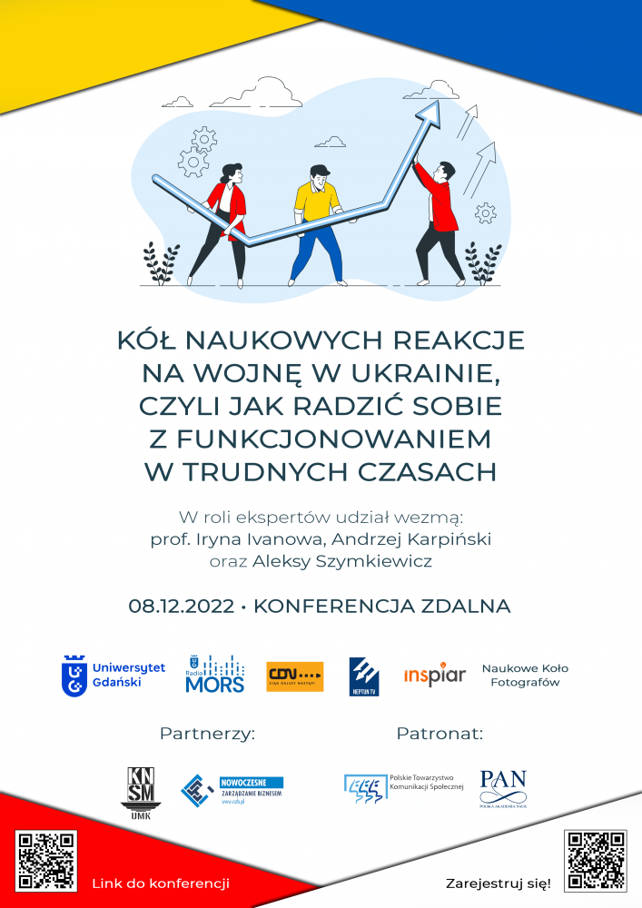 Kół naukowych reakcje na&nbsp;wojnę w&nbsp;Ukrainie plakat