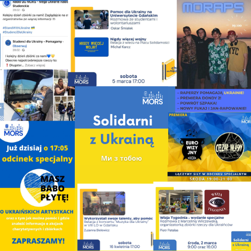 Radio MORS murem za Ukrainą kolaż