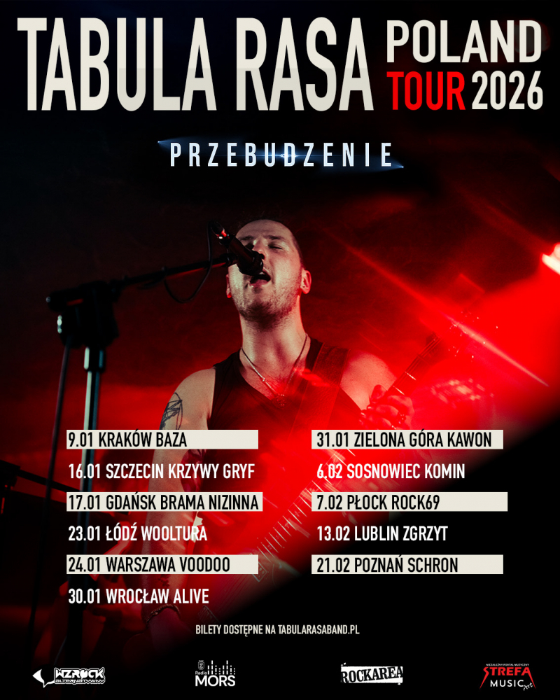 Plakat reklamowy trasy koncertowej "Przebudzenie" Zespołu Tabula Rasa