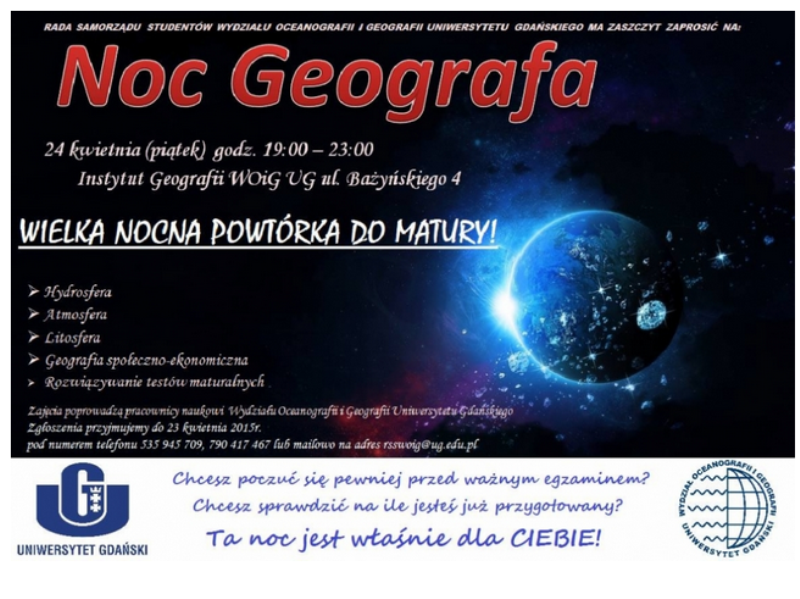 Informacja o Nocy Geografów