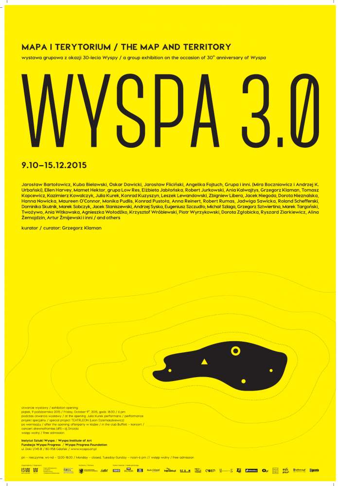 Plakat wystawy Wyspa 3. 0. Mapa i terytorium