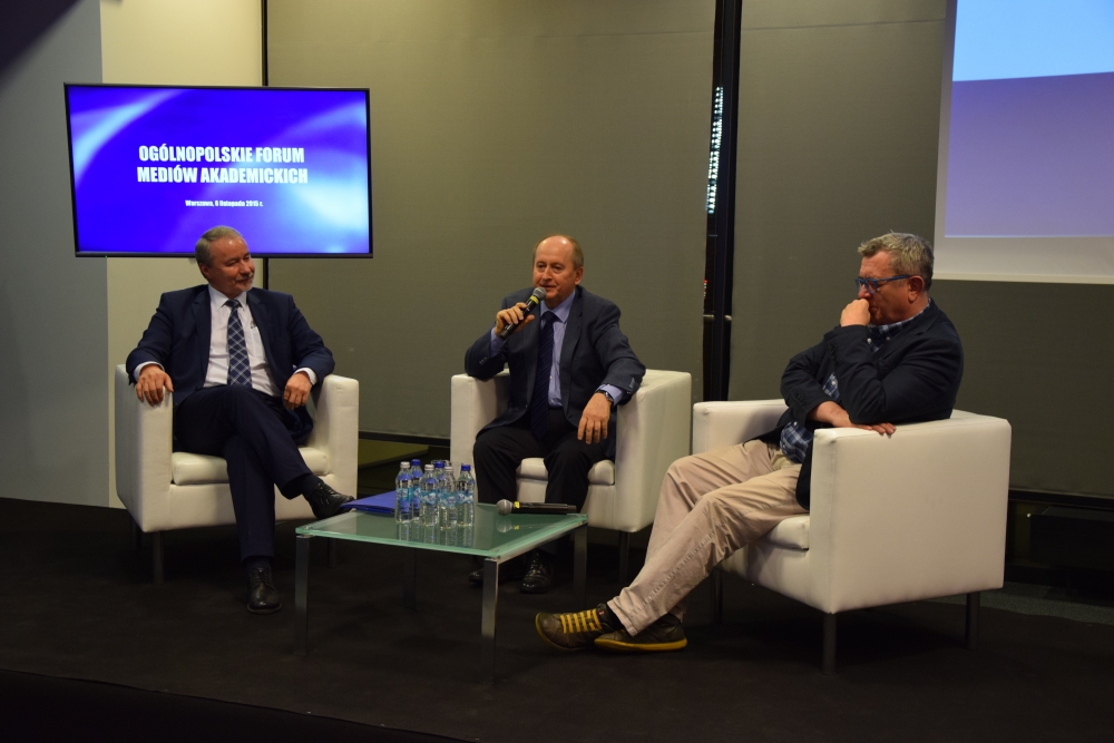 Prof. Wiesław Banyś – przewodniczący KRASP, rektor UŚ, Krzysztof Pietraszkiewicz, prezes ZBP i Grzegorz Miecugow.