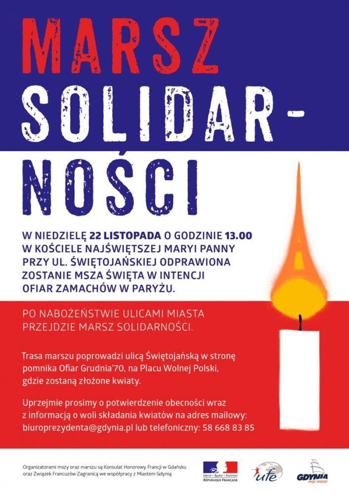 Plakat Marszu Solidarności z&nbsp;Francją