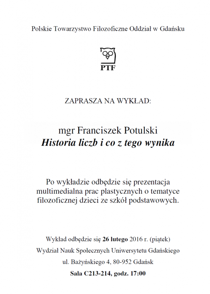 Plakat zapowiadajacy wykład