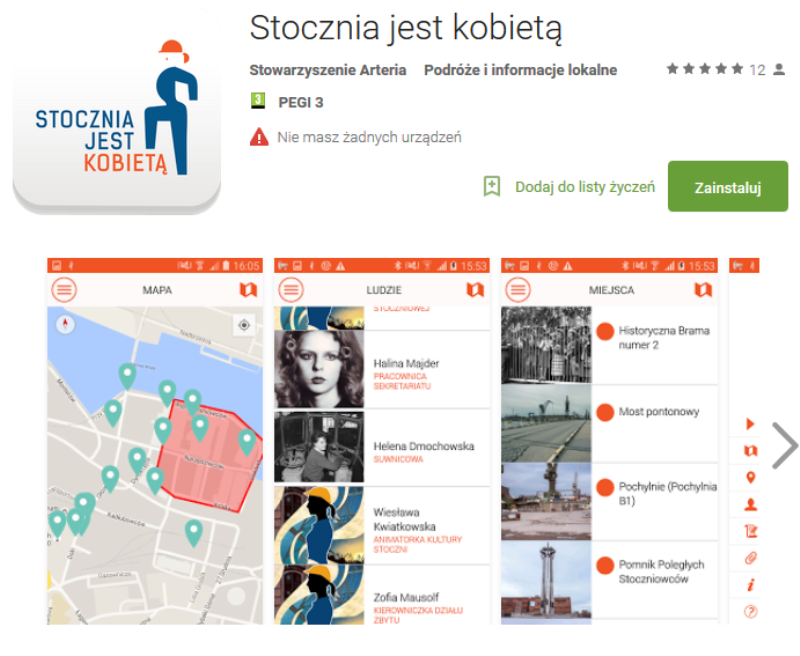 Panel aplikacji Stocznia jest kobietą