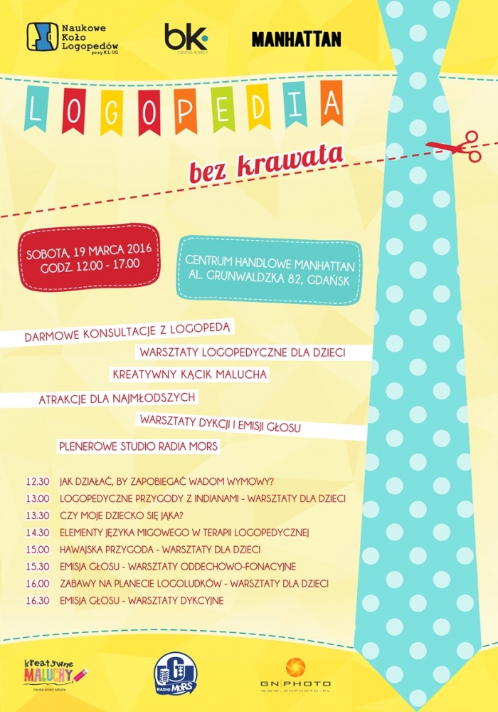 Plakat Logopedii bez krawata