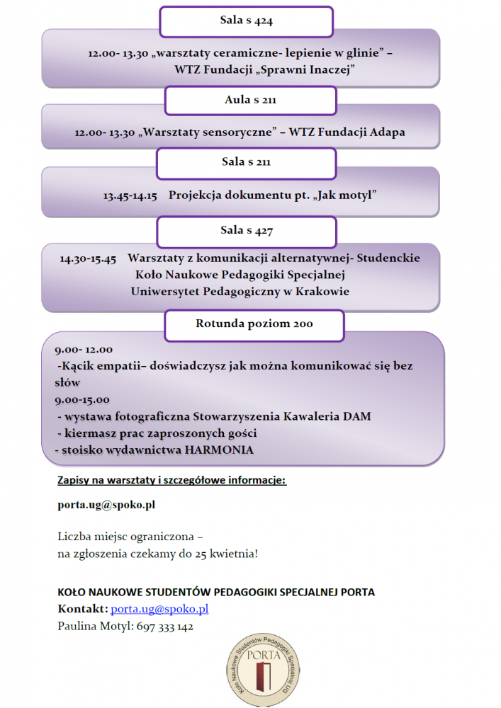 Harmonogram Dnia Pedagoga Specjalnego