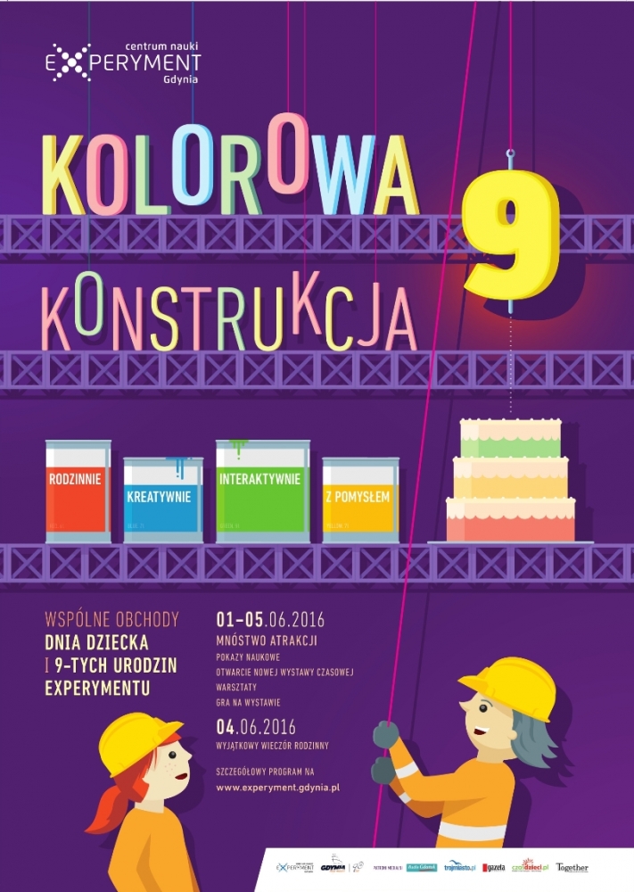 Plakat Kolorowej Konstrukcji w Experymencie.