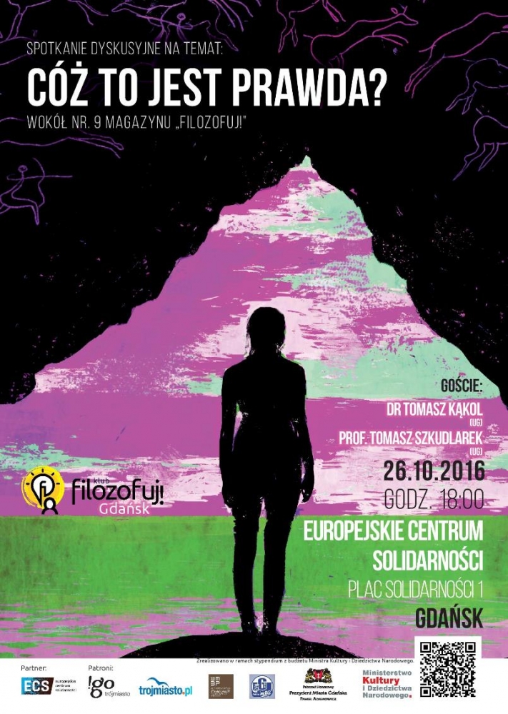 Plakat spotkania pt. Cóż to jest prawda?