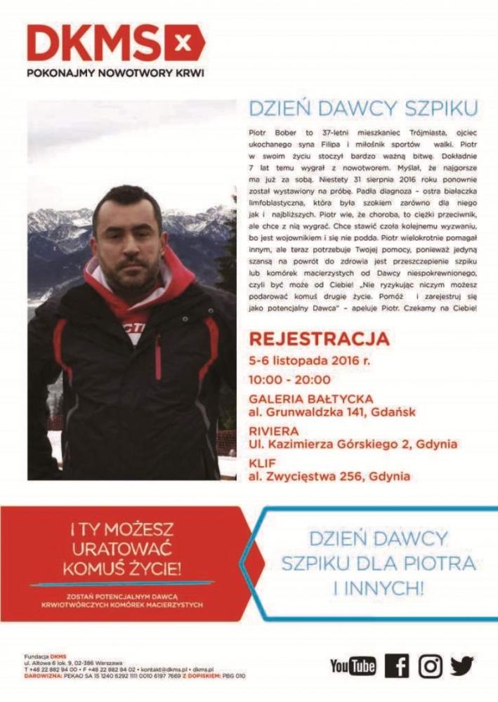 Informacja o rejestracji dawców szpiku