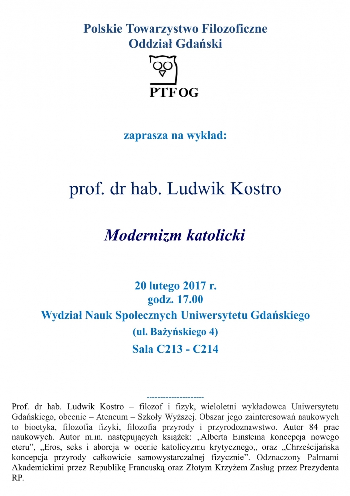 Plakat wykładu Modernizm katolicki