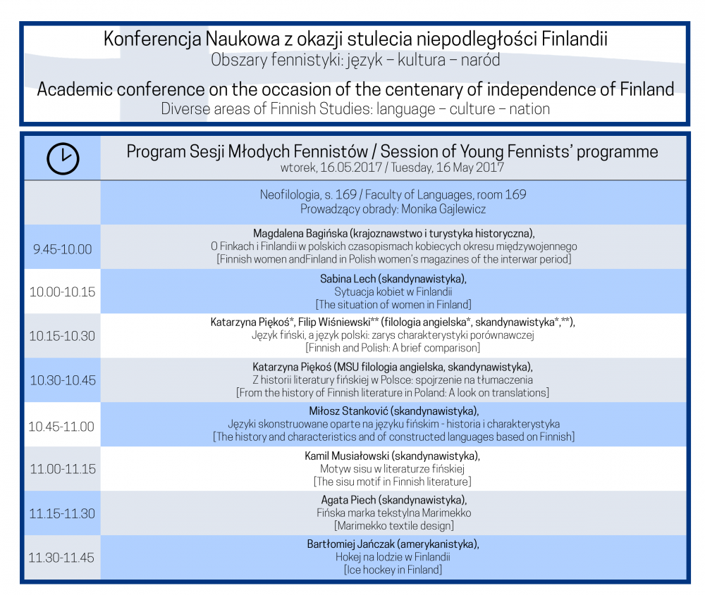 Plakat konferencji - 100 lat Finlandii