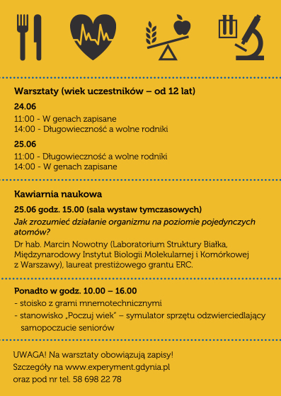 Plakat spotkania naukowego Przepis na&nbsp;długowieczność