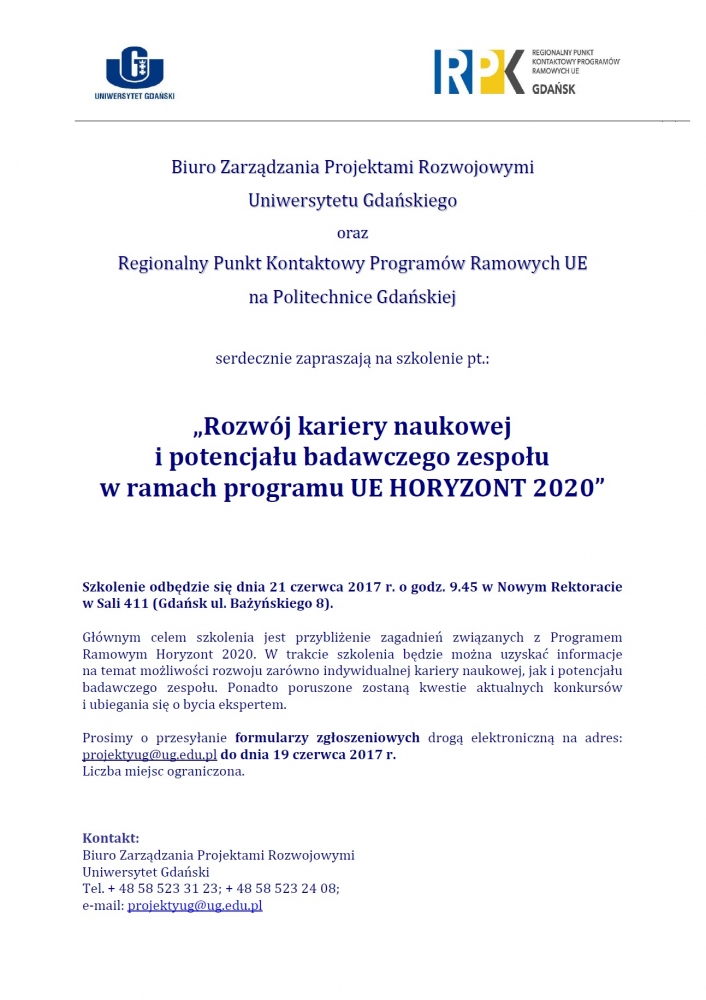 Informacja o&nbsp;szkoleniu