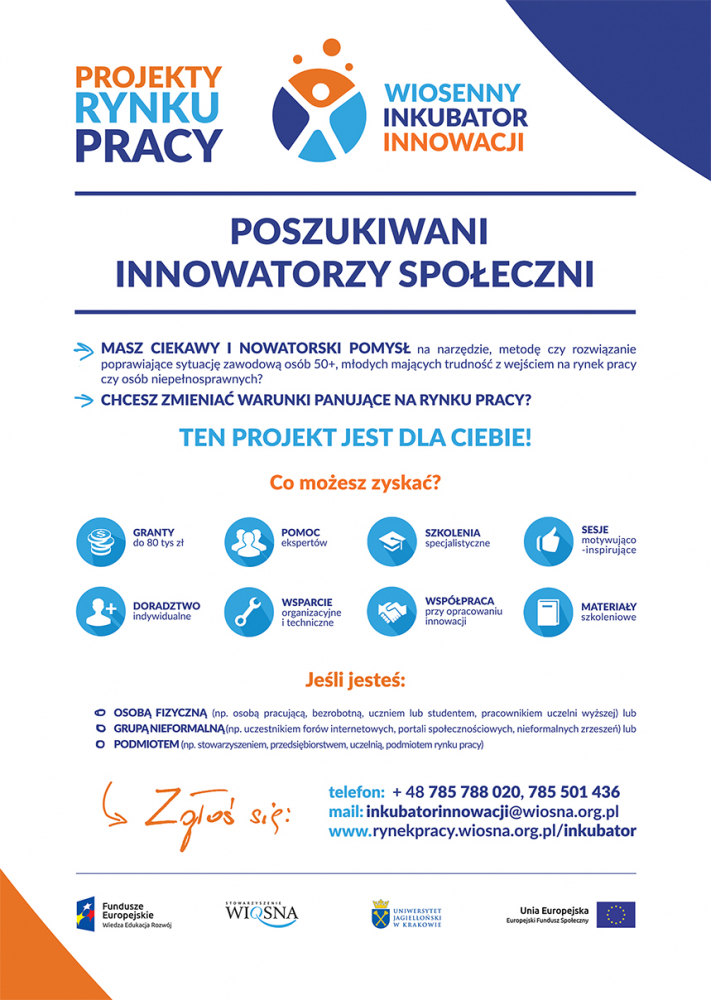 Baner rekrutacji do Wiosennego Inkubatora Innowacji