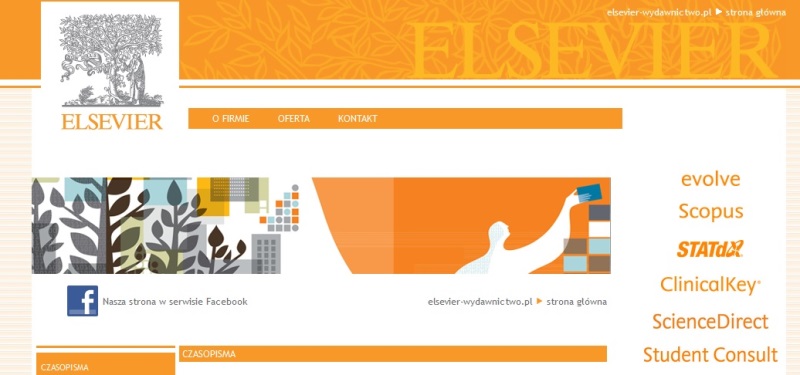 Fragment strony Elsevier