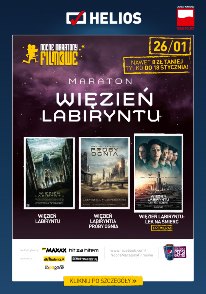 Plakat maratonu Wiezień labiryntu