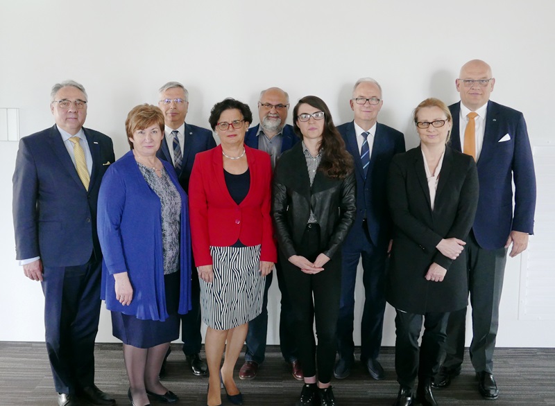 Rada Uczelni UG z JM Rektorem UG prof. Jerzym Gwizdałą i kwestor UG mgr Olgą Dziubek