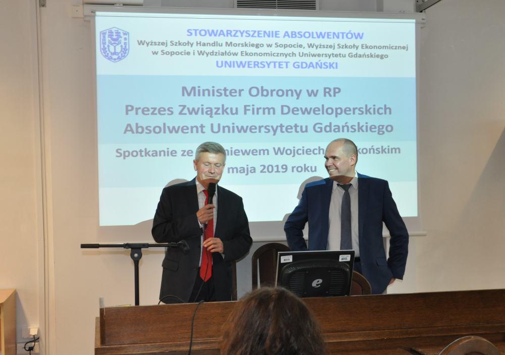 Prezes Wojciech Okoński i prowadzący spotkanie wiceprezes Stowarzyszenia Maciej Goniszewski Fot. Jerzy Uklejewski