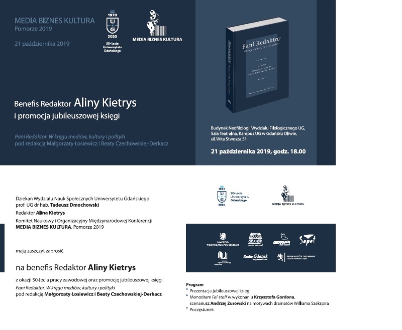 Zaproszenie na&nbsp;benefis redaktor Aliny Kietrys